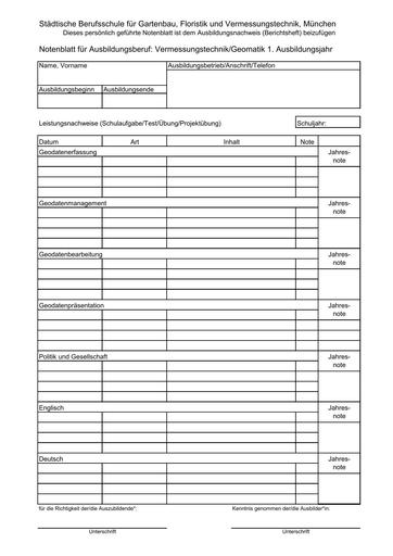 Notenblatt Geomatik 10